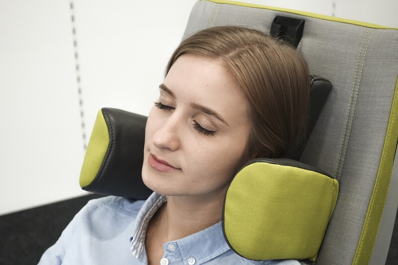 RECARO’s new headrest design won the Crystal Cabin Award for innovation in passenger comfort hardware.