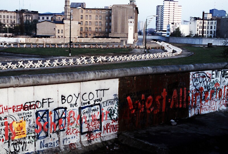A photo of the Berlin Wall in 1983. The partition separated Communist-controlled East Germany from West Berlin.