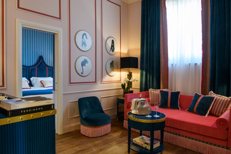 The design of Il Tornabuoni is whimsical and fresh, with animal-themed art.