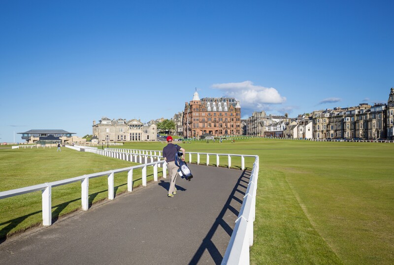 Golfer at the Old Course, St Andrews