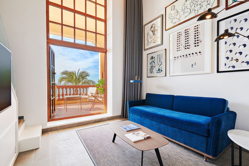 Many of the rooms at Le Méridien Ra look out over the Mediterranean.