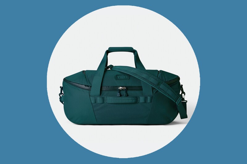 The Yeti Crossroads 60L duffel is seen here in Aquifer Blue.
