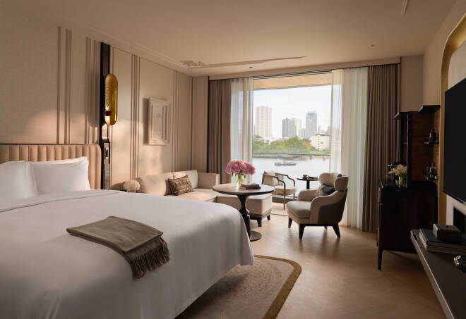 River view room with city views at Langham Custom House Bangkok