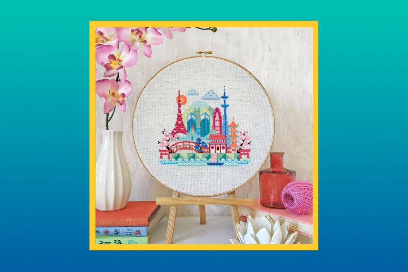 Focus on the highlights of Tokyo with this pattern by Etsy seller SatsumaStreet