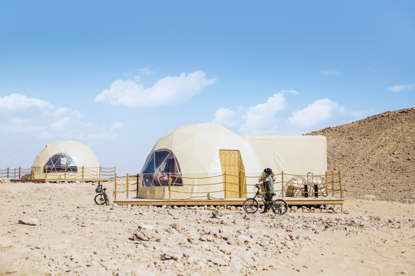 Dome tents at the Jebel Hafit Desert Park