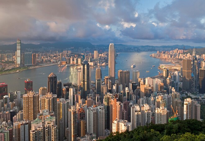 China, Hong Kong, view from Victoria Peak