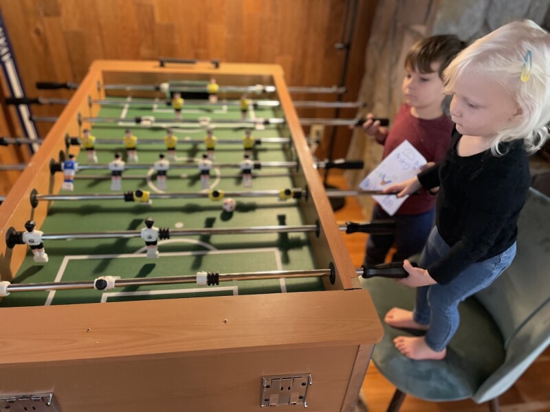 On a recent stay in Tahoe, the foosball table was a big hit with the younger house guests.