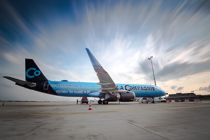 La Compagnie's Airbus A321neo airplane on runway