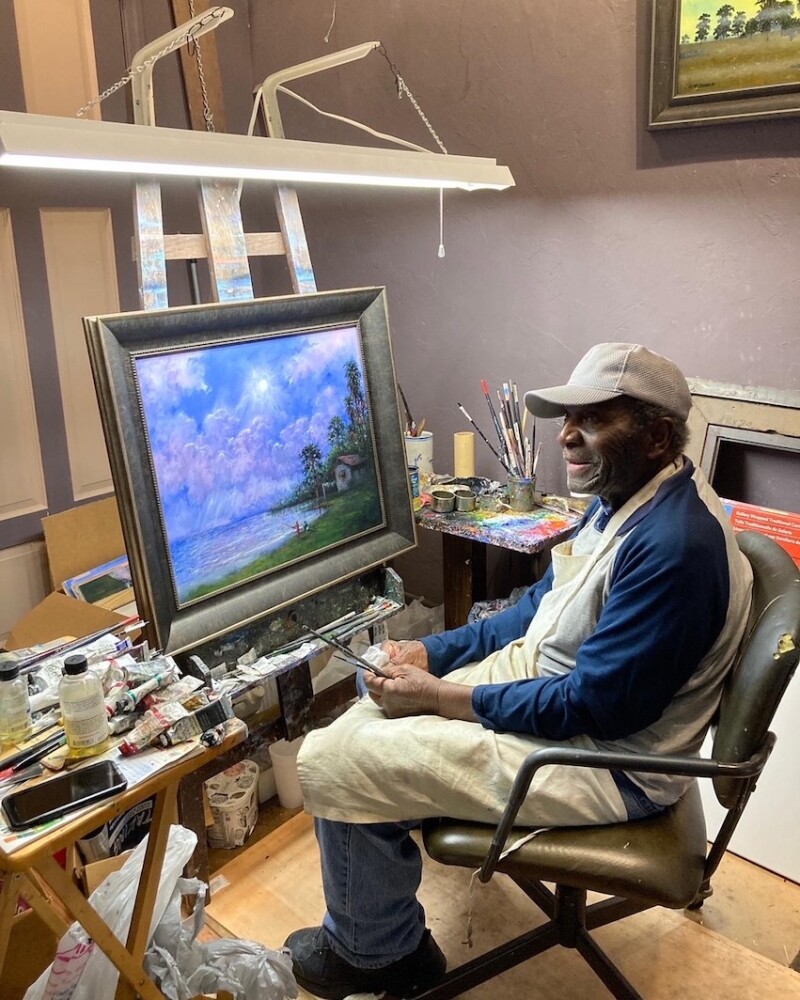 Roy McLendon is one of the last remaining original Highwaymen. He still tries to paint every day.