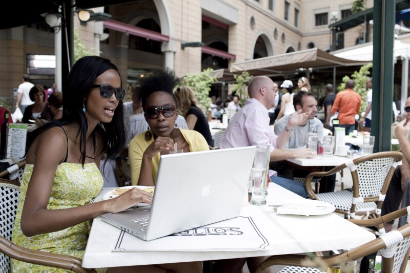 A restaurant in Nelson Mandela Square at Sandton City, an upscale shopping center north of downtown Johannesburg.
