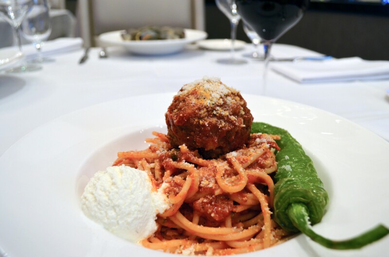 Don't miss the meatball and Martorano salad (not pictured: the actual salad).