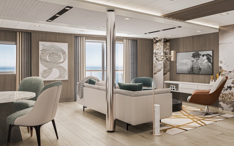 A suite living room on the Oceania "Vista"