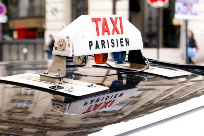 The top of a Parisian taxi