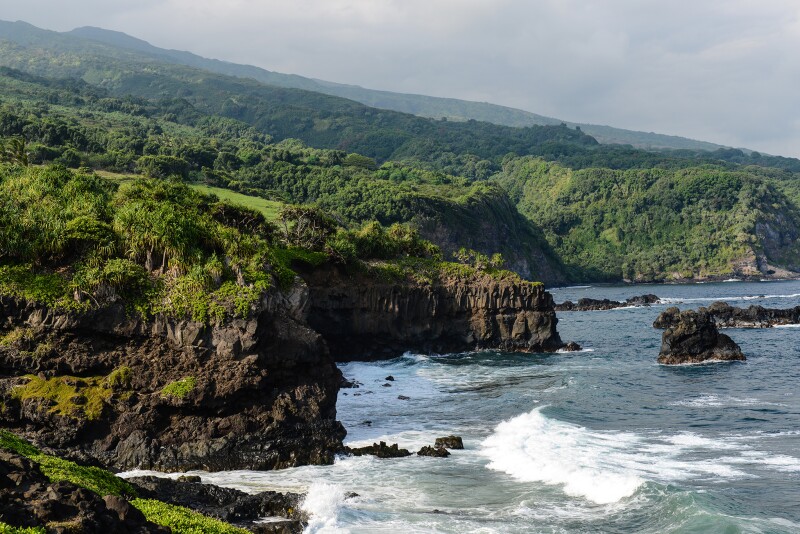The Road to Hana follows the curvy eastern coast of Maui.