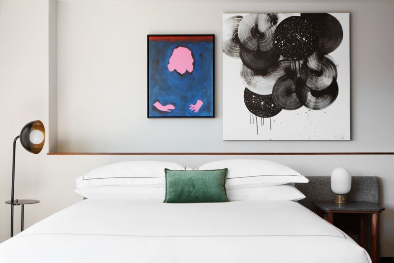 The Kimpton Banneker Hotel partners with nonprofit Black Artists of DC to select a rotating exhibition of work by local artists of color.