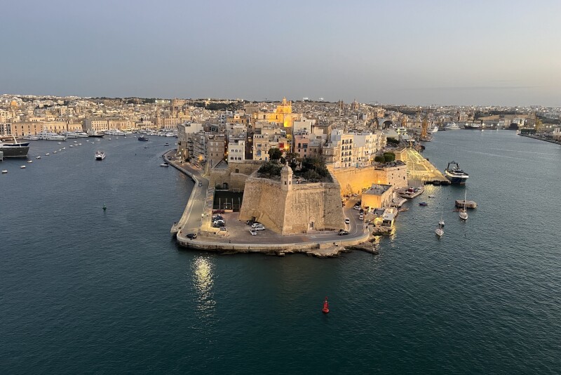 View of peninsula in Malta from the MSC "World Europa"