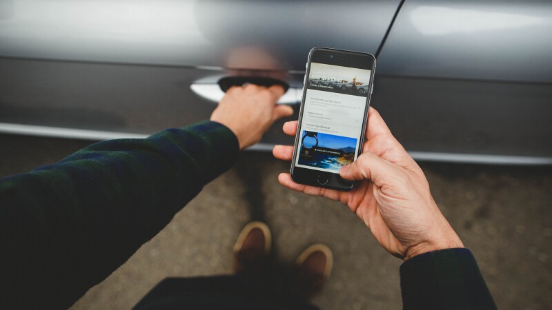 Users can book—and unlock—their rental car using the Silvercar smartphone app.