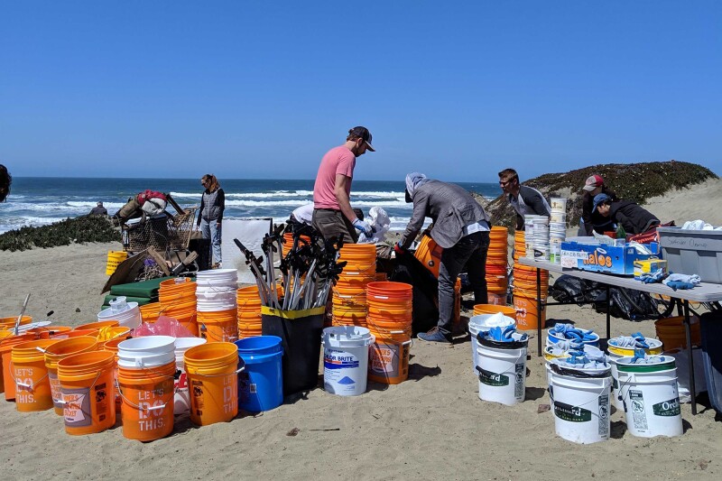 One of the benefits of joining an organized cleanup is the access to gear, such as buckets, trash pickers, and gloves. But it’s easy enough to do some careful collecting with nothing but a trash bag.