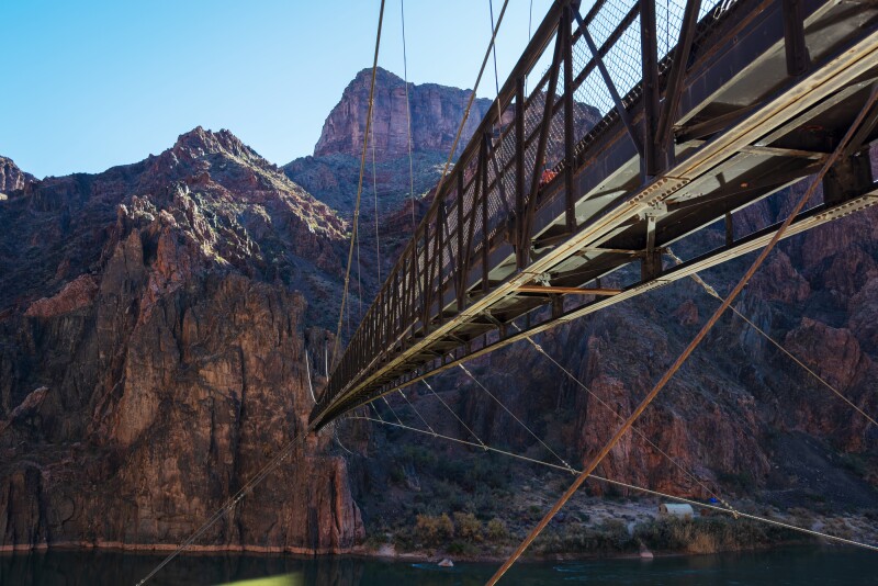 South Kaibab Trail Bridge, viewed from underneath