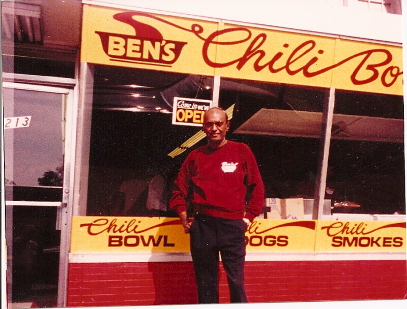 Founder Ben Ali in front of Ben's Chili Bowl.