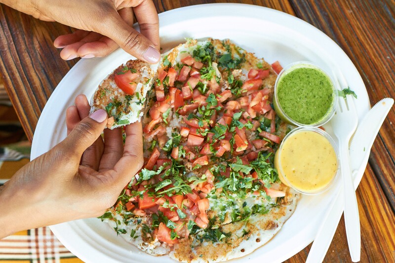 Switch up your lunch routine with an authentic South Indian crêpe from DC Dosa.
